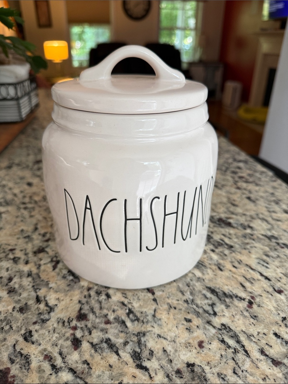 Rae Dunn Cream Dachshund Treat Jar